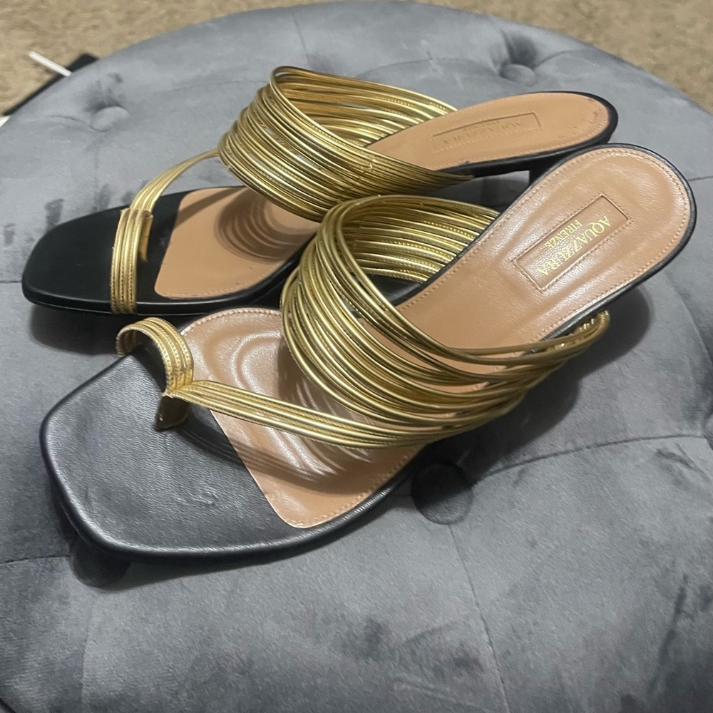 AQUA ZZURA black sandals